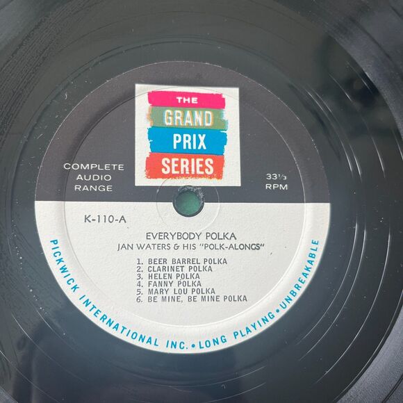 Everybody Polka Jan Waters and His Polk-Alongs Vintage Vinyl LP Grand Prix K110 - Picture 2 of 7